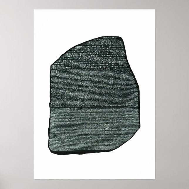 Hieróglifos Egípcios Antigos da Pedra poster Roset (Frente)