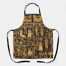 Hieróglifos Egípcios Dourados e Castanhos