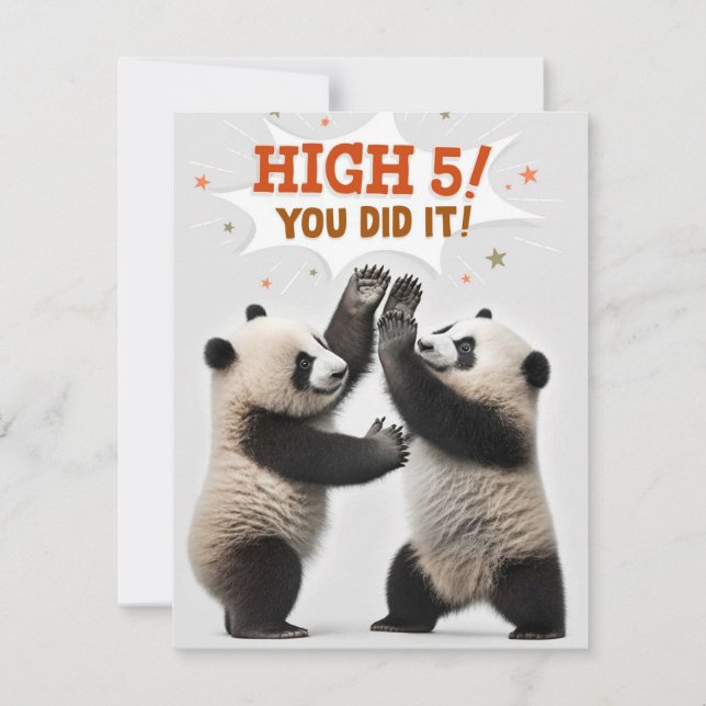 High Cinco Pandas Você Fez O Cartão De Parabéns (Frente)