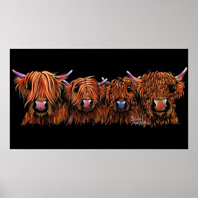 HiGHLaND CoW Impressão SCoTTiSH ' Loucos THe GiNGe (Frente)