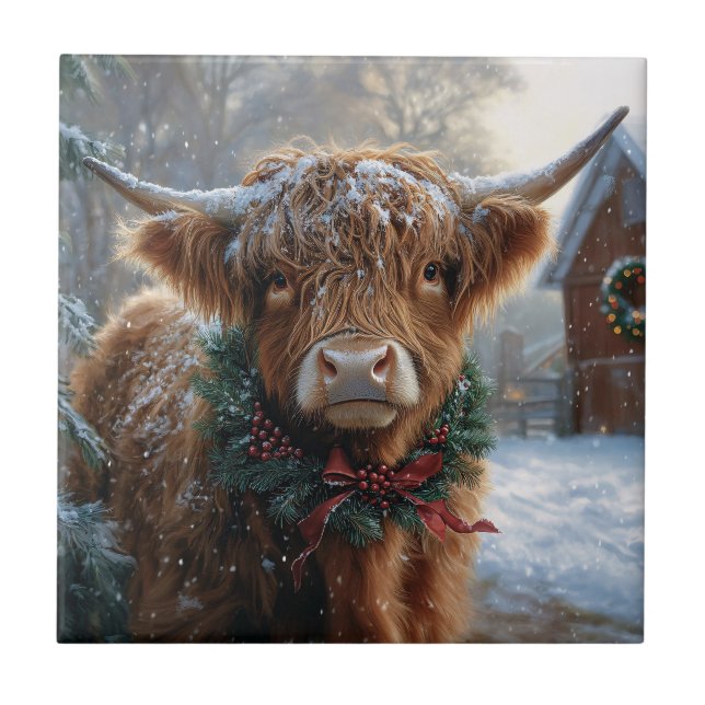 Highland Cow Rustic Barnyard Natal (Frente)