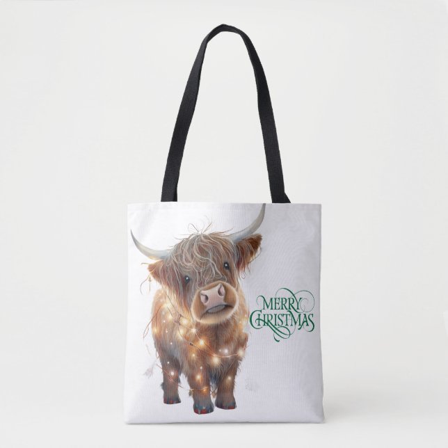 highland cow xmas Tote (Frente)