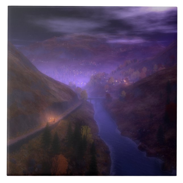 Highland Home Lights Decorative Azulejo / Trivet (Frente)