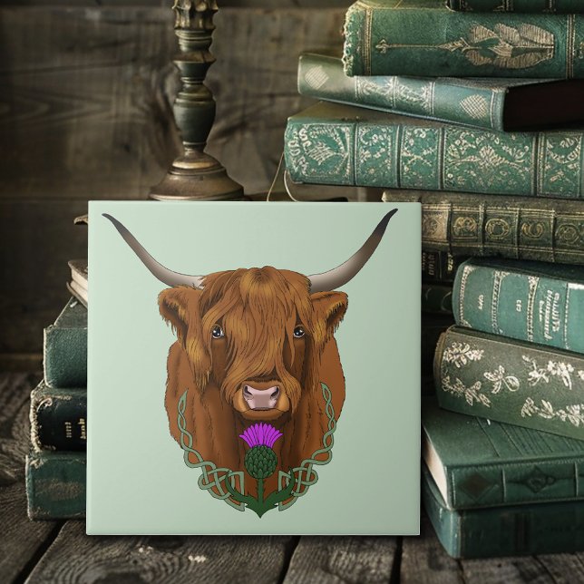Highland Scottish Cow Purple Celular Knot Work (Criador carregado)