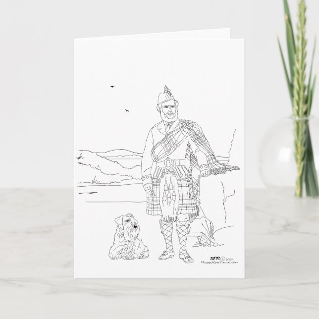 Highlander Escocês de Saia Escócia Cartão (Frente)