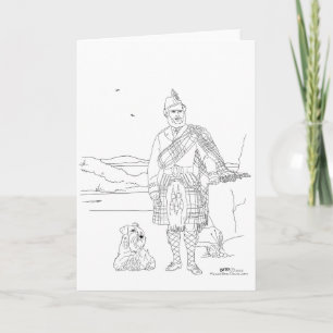 Highlander Escocês de Saia Escócia Cartão
