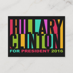 Hillary Clinton colorida 2016 cartões de visitas