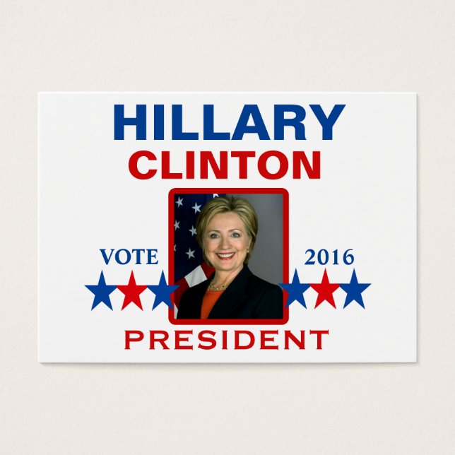 Hillary Clinton para o Presidente 2016 (Frente)