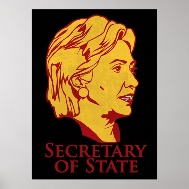 Hillary Clinton Secretário de Estado Poster (Frente)