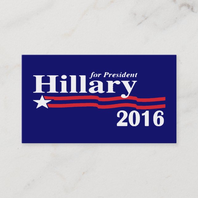Hillary para o presidente 2016 cartões de visitas (Frente)