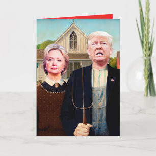 Hillary & Trump Cartão de Aniversário Politicament