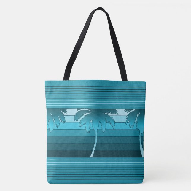 Hilo Hawaiian Palms Striped Bolsa de praia (Frente)