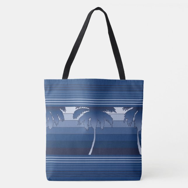 Hilo Hawaiian Palms Striped Bolsa de praia (Frente)