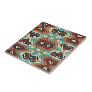 Hip Brown Aqua Turquoise Blue Orange Art
