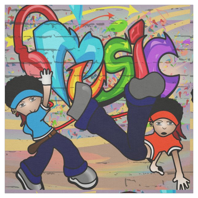 Hip Hop que dança o tecido da parede dos grafites (Modelo)