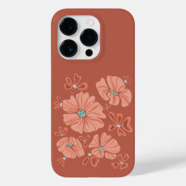 Hippie Blooms: Abstrato Red Flower Power Trabalho 