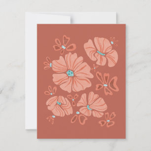 Hippie Blooms: Abstrato Red Flower Power Trabalho 