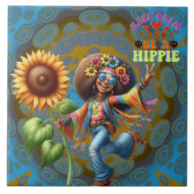 Hippie Chic Colorful Me Mantenha Calmo Azulejo Cer