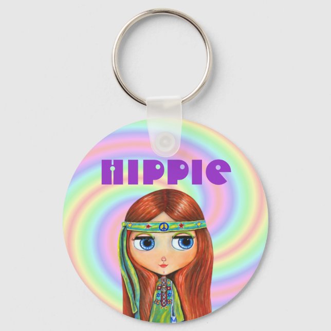 Hippie Girl Chaveiro (Frente)