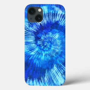 Hippie Tie Dye Pattern Watercolor Blue Modern