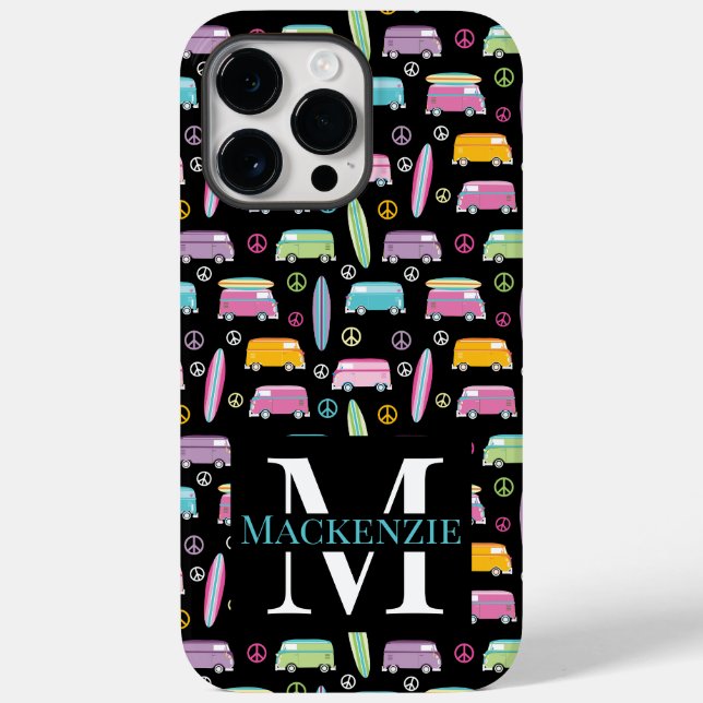 Hippie Van Peace Sign Trippy Monograma (Verso)