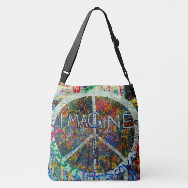Hippie Wall Art Tote Bag (Verso)