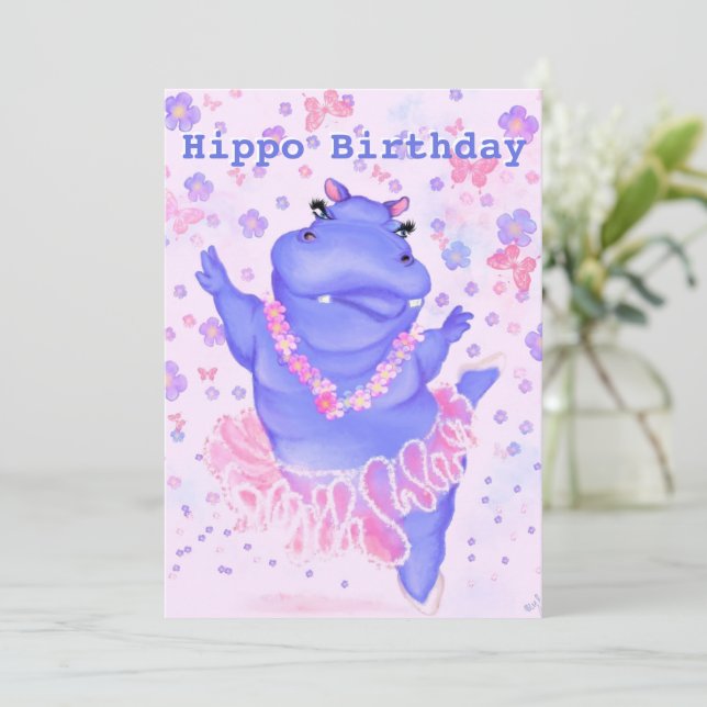 Hippo Aniversário - Prima Ballerina Hippo + Seu No (Em pé/Frente)