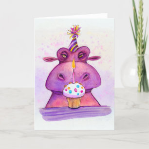 Hippo Birthday para você! Cartão