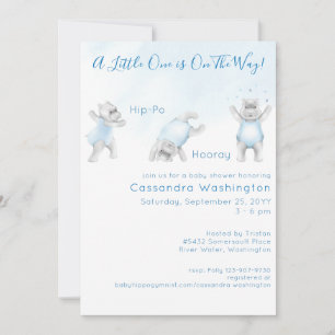 Hippo Hooray Somersault Convite para Chá de Baby B