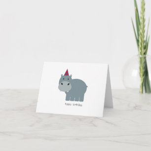 Hippo num cartão de aniversário