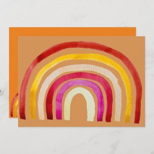 Hippy 60s arco-íris retro convite para o tema do p