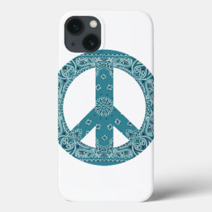 Hippy Bandanna - Sinal de paz Teal Case-Mate iPhon