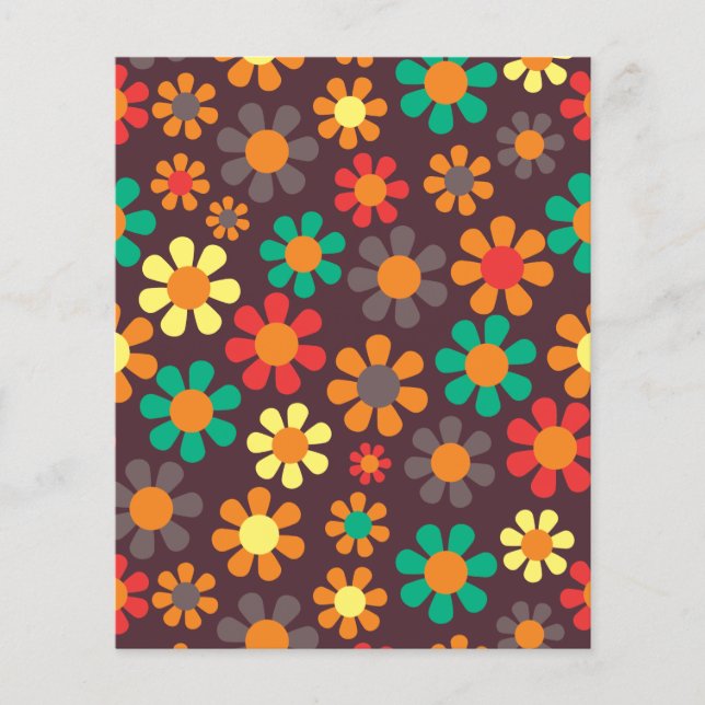 Hippy Flower Daisy Scrapbook Paper (Frente)