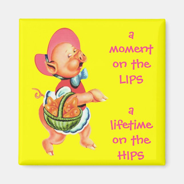 Hippy Miss Piggy Imã de geladeira (Frente)