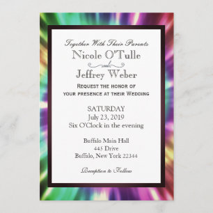 Hippy Tie Dye Tye Morre Convite Para Casamento