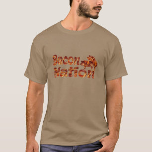 Hipster Bacon Nação Engraçado Design de camiseta B