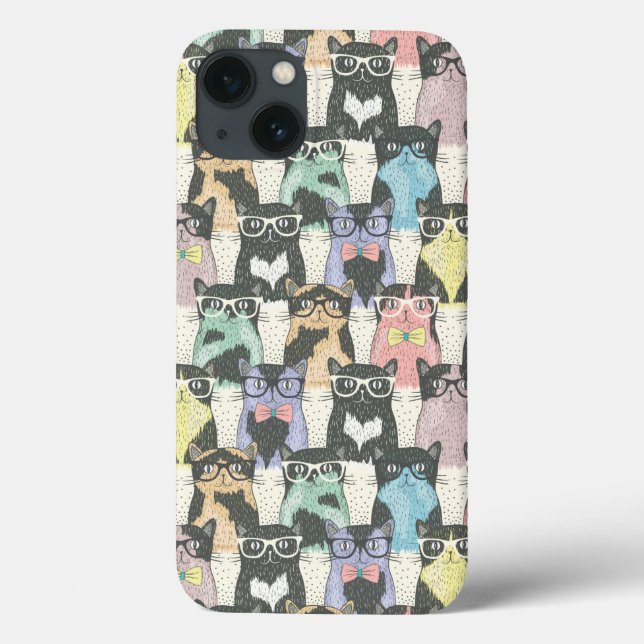 Hipster Cute Cats Pattern (Verso)