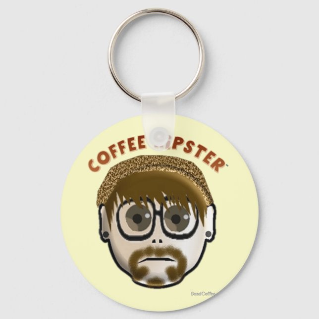 Hipster de café - chaveiro (Frente)