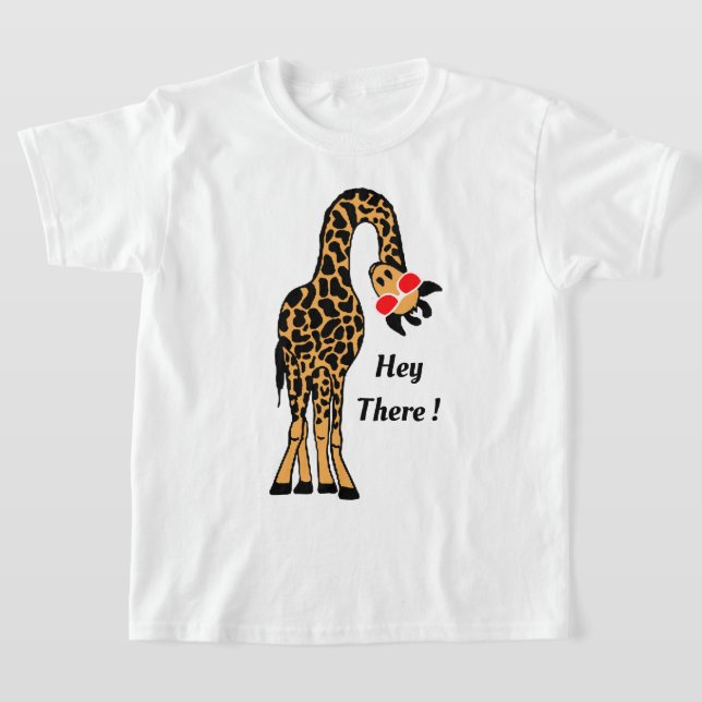 Hipster Hi - design de camiseta com girafa engraça (Postura )