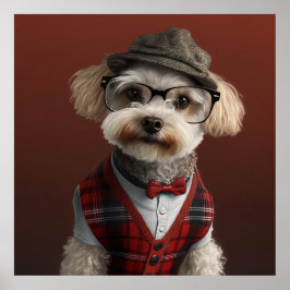 Hipster Maltipoo Poster