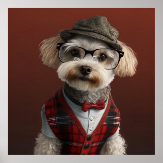 Hipster Maltipoo Poster