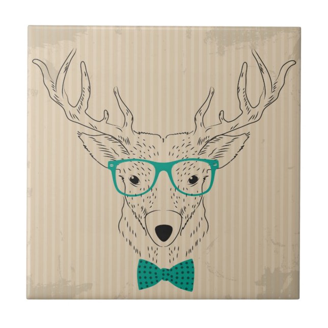 Hipster Reindeer Elk com óculos graciosos Natal (Frente)