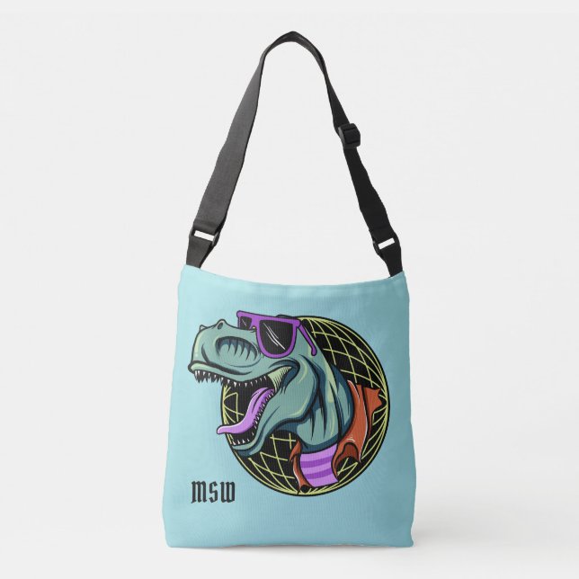 Hipster T-Rex - bolsas personalizadas de monograma (Frente)