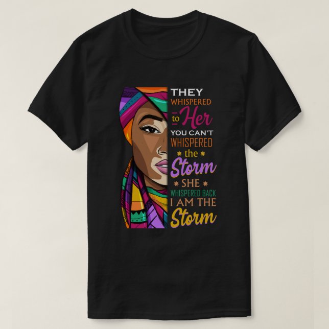 História Negra Mês Camisa Mulher Africana Afro I A (Frente do Design)