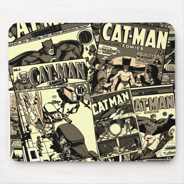 Histórias em quadrinhos Classic CAT-MAN Mousepad (Frente)