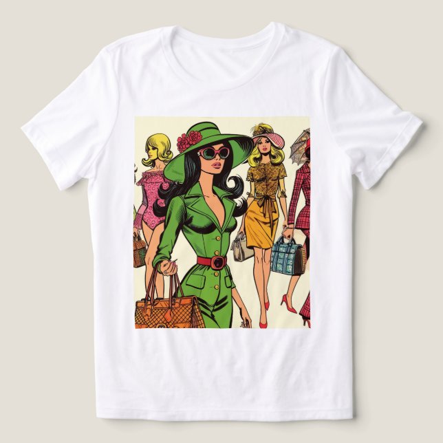 Histórias em quadrinhos das Moças da Moda Retro (Design frontal)