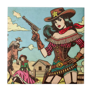 Histórias em quadrinhos de Vintage Cute Cowgirl