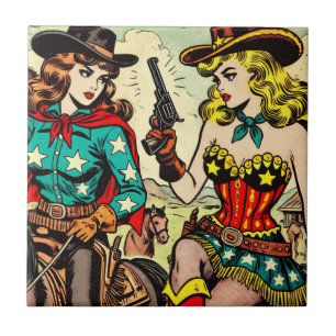 Histórias em quadrinhos Vintage Western Cowgirl