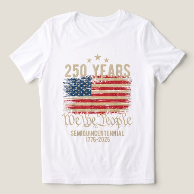 Historic 250 Years USA Tee – We the People & Gold  (Design frontal)