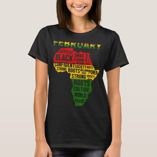 Histórico Preto Mês Camisa Mapa Africano Cores_1 (Frente)